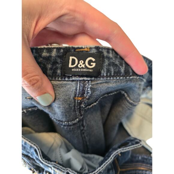 Vintage 1990s Y2K Dolce & Gabbana Womens Sz 4 Dark Wash Bootcut Blue Jeans - Picture 5 of 6